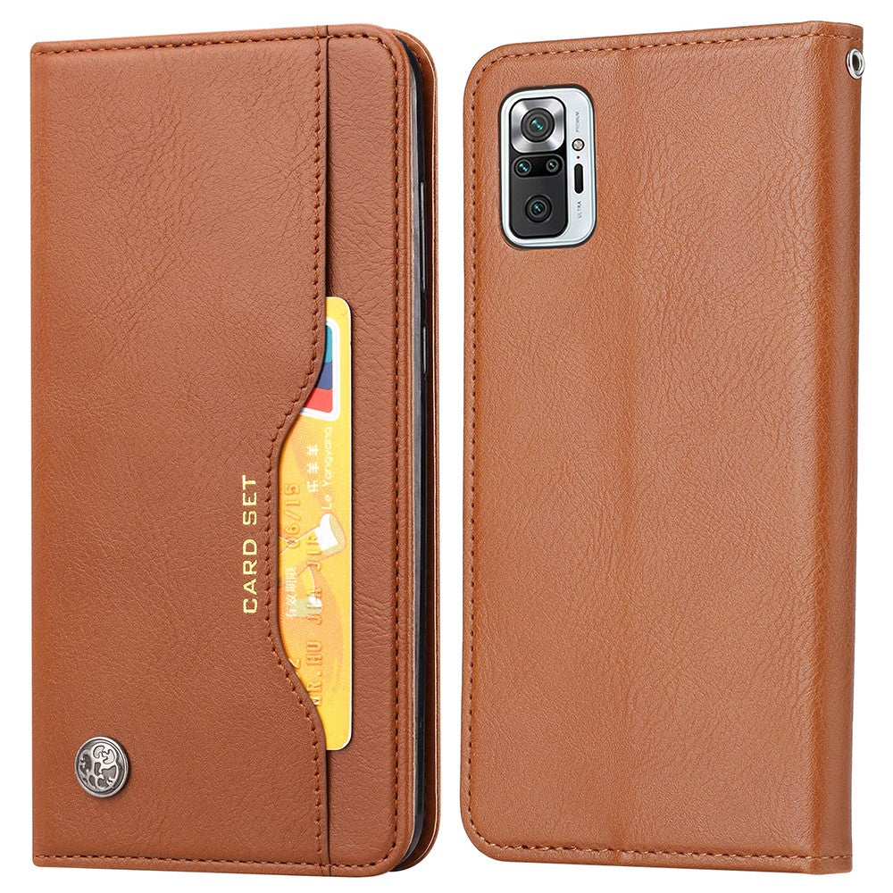Auto-absorbed Wallet Stand Leather Protector Phone Cover for Xiaomi Redmi Note 10 Pro/Note 10 Pro Max