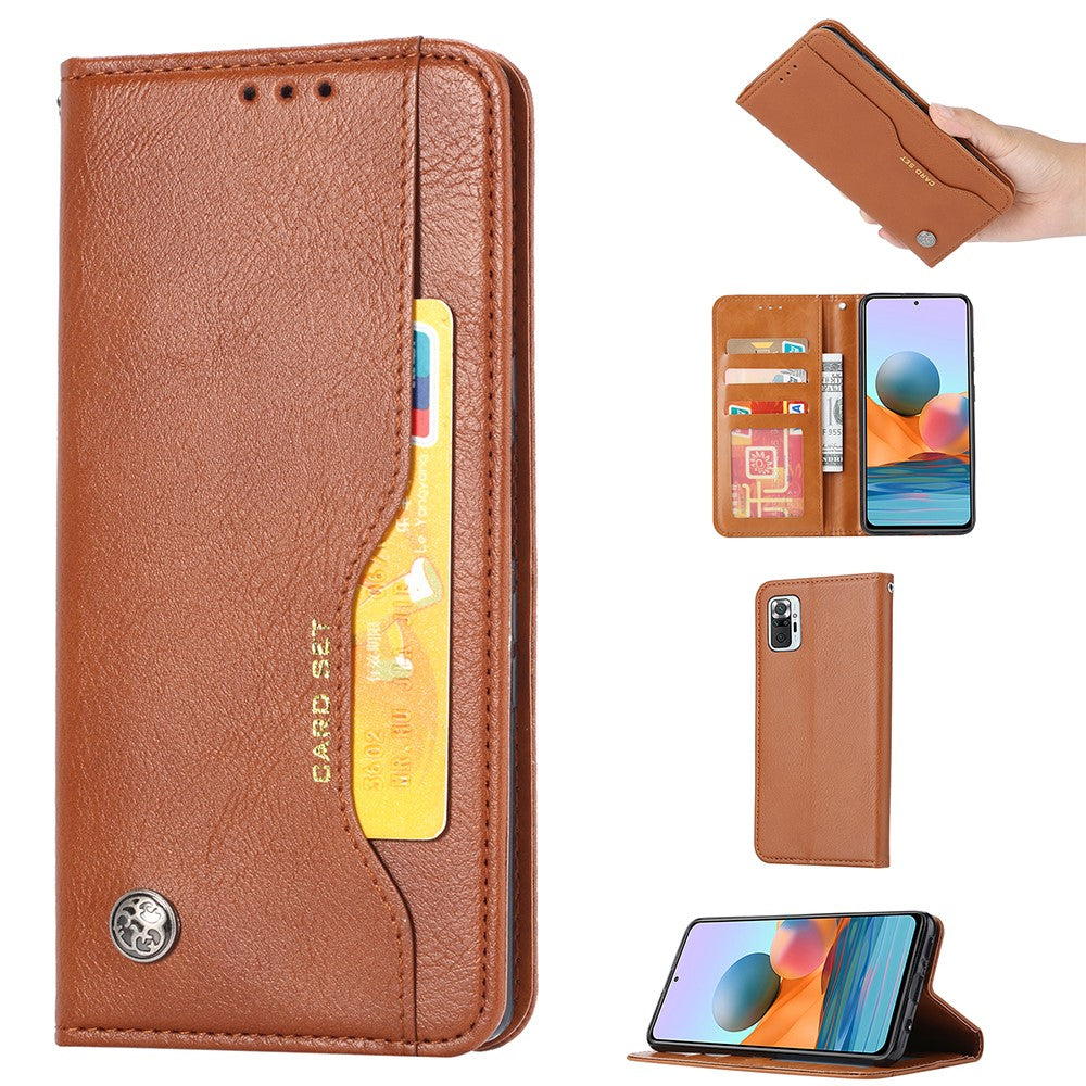 Auto-absorbed Wallet Stand Leather Protector Phone Cover for Xiaomi Redmi Note 10 Pro/Note 10 Pro Max