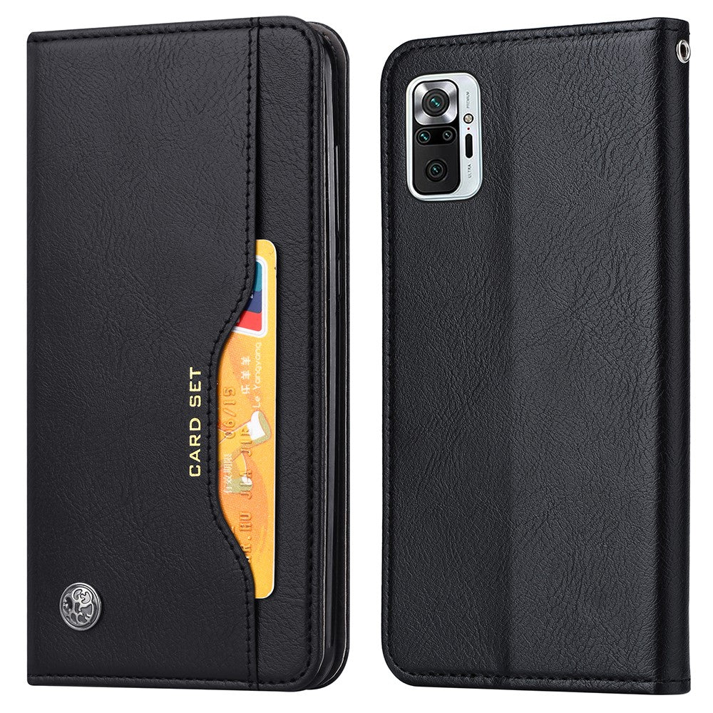 Auto-absorbed Wallet Stand Leather Protector Phone Cover for Xiaomi Redmi Note 10 Pro/Note 10 Pro Max