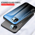 Color Gradient Design Well-Protected Anti-Scratch Tempered Glass Cell Phone Back Case for Xiaomi Mi 11 Lite 4G / 5G / 11 Lite 5G NE