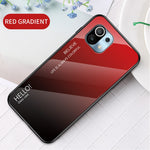 Color Gradient Design Well-Protected Anti-Scratch Tempered Glass Cell Phone Back Case for Xiaomi Mi 11 Lite 4G / 5G / 11 Lite 5G NE