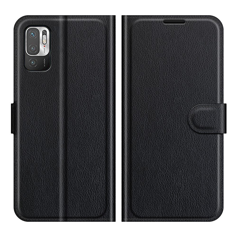 Wallet Design Folio Flip Litchi Texture Leather Phone Case with Stand for Xiaomi Redmi Note 10 5G/Poco M3 Pro 5G/4G