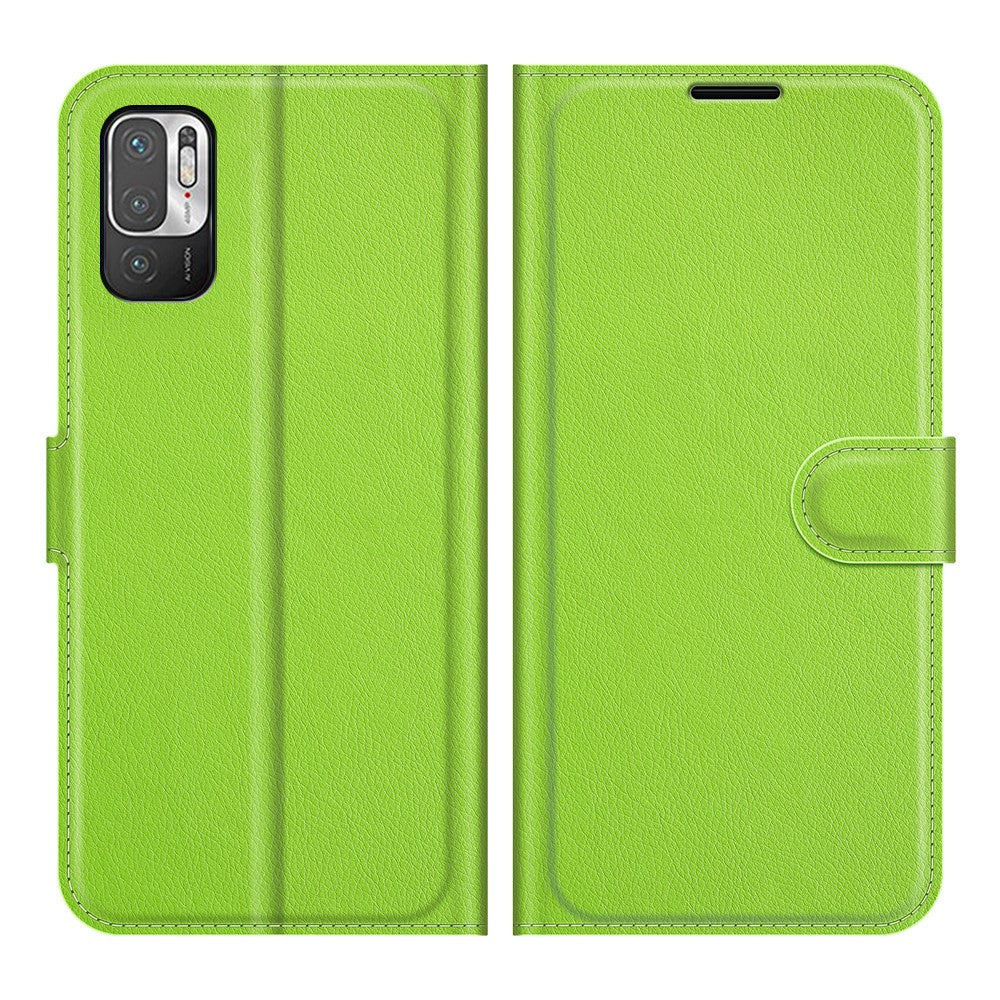 Wallet Design Folio Flip Litchi Texture Leather Phone Case with Stand for Xiaomi Redmi Note 10 5G/Poco M3 Pro 5G/4G
