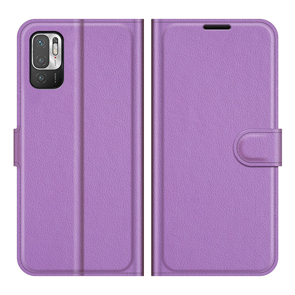 Wallet Design Folio Flip Litchi Texture Leather Phone Case with Stand for Xiaomi Redmi Note 10 5G/Poco M3 Pro 5G/4G