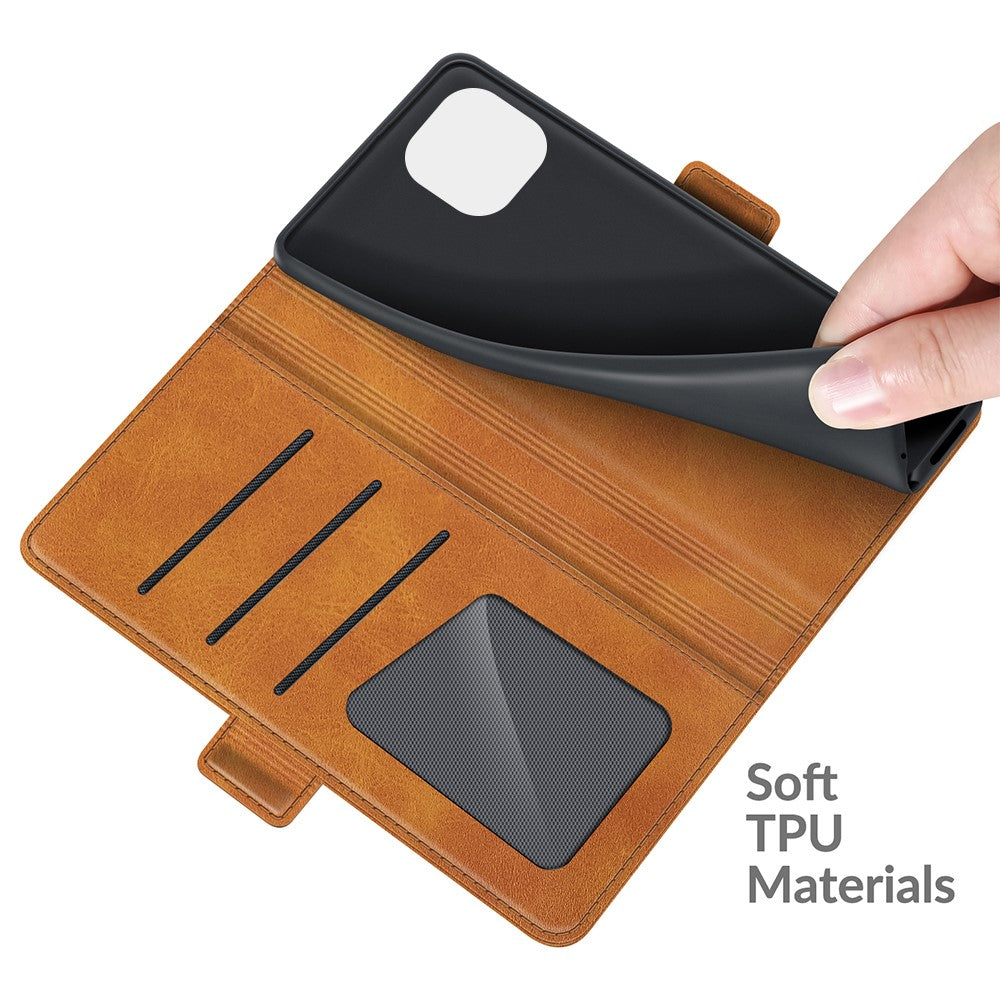 Magnetic Double Clasp PU Leather Wallet Stand Case Shell for Xiaomi Mi 11 Lite 4G / 5G / 11 Lite 5G NE