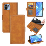 Magnetic Double Clasp PU Leather Wallet Stand Case Shell for Xiaomi Mi 11 Lite 4G / 5G / 11 Lite 5G NE