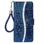Wallet Stand Design Glittery Powder Splicing Leather Case for Xiaomi Redmi Note 10 4G / Redmi Note 10S / Poco M5s 4G