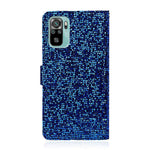 Wallet Stand Design Glittery Powder Splicing Leather Case for Xiaomi Redmi Note 10 4G / Redmi Note 10S / Poco M5s 4G