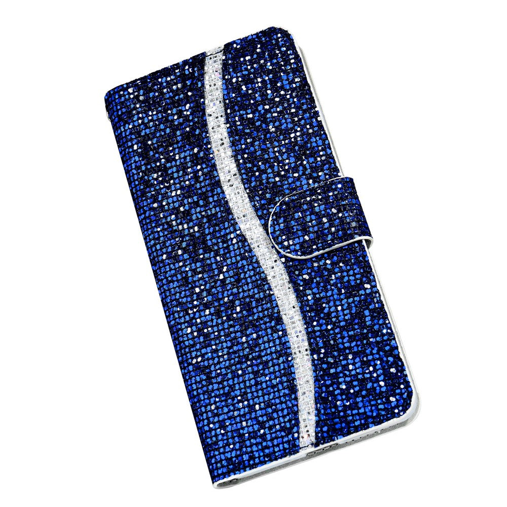Wallet Stand Design Glittery Powder Splicing Leather Case for Xiaomi Redmi Note 10 4G / Redmi Note 10S / Poco M5s 4G