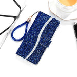 Wallet Stand Design Glittery Powder Splicing Leather Case for Xiaomi Redmi Note 10 4G / Redmi Note 10S / Poco M5s 4G