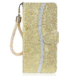 Wallet Stand Design Glittery Powder Splicing Leather Case for Xiaomi Redmi Note 10 4G / Redmi Note 10S / Poco M5s 4G