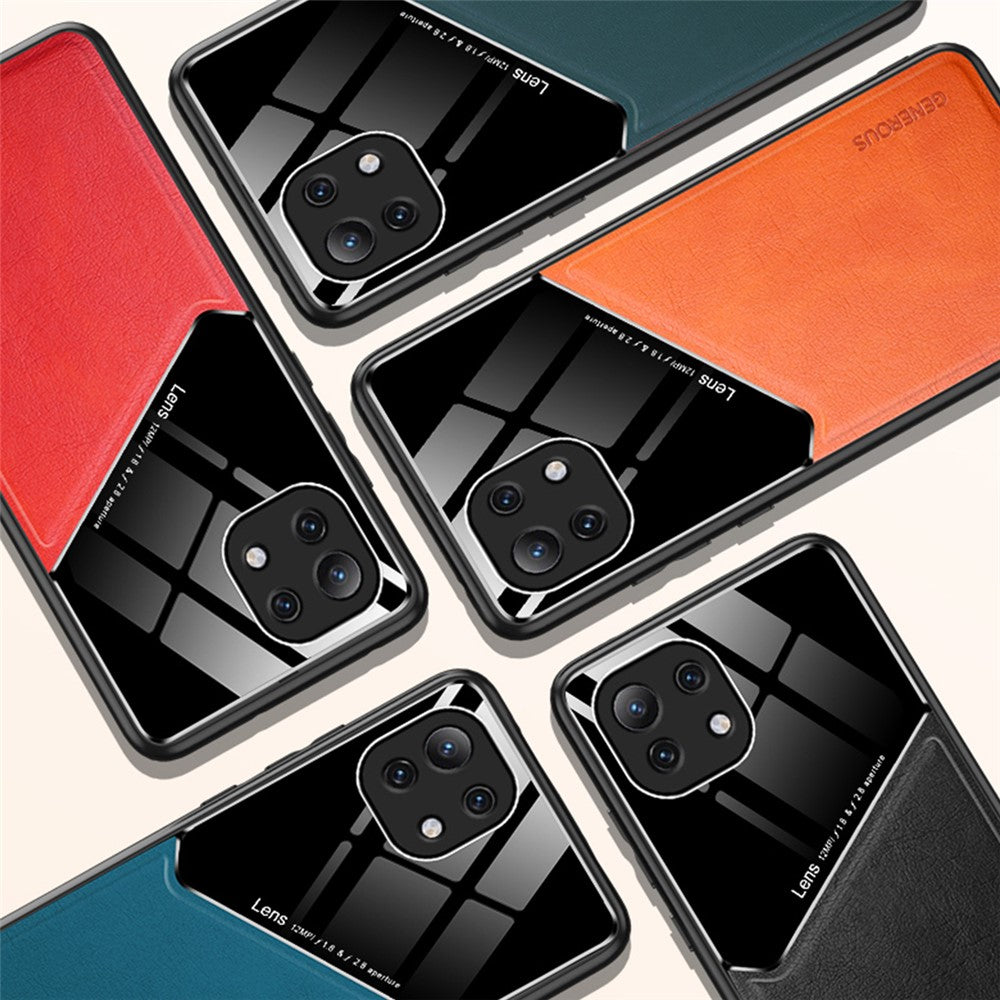 Leather Coated Hybrid Case Precise Cut-Out Cover with Built-in Magnetic Metal Sheet Design for Xiaomi Mi 11 Lite 4G / 5G / 11 Lite 5G NE