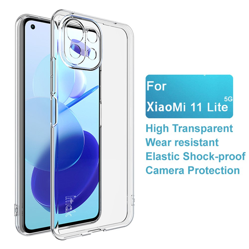 IMAK UX-5 Series Soft TPU Transparent Phone Protective Back Case Cover for Xiaomi Mi 11 Lite 4G / 5G / 11 Lite 5G NE