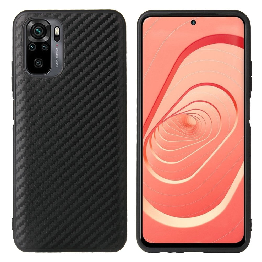 Textured PU Leather Coated TPU+PC Protective Phone Cover Case for Xiaomi Redmi Note 10 4G / Note 10S / Poco M5s 4G