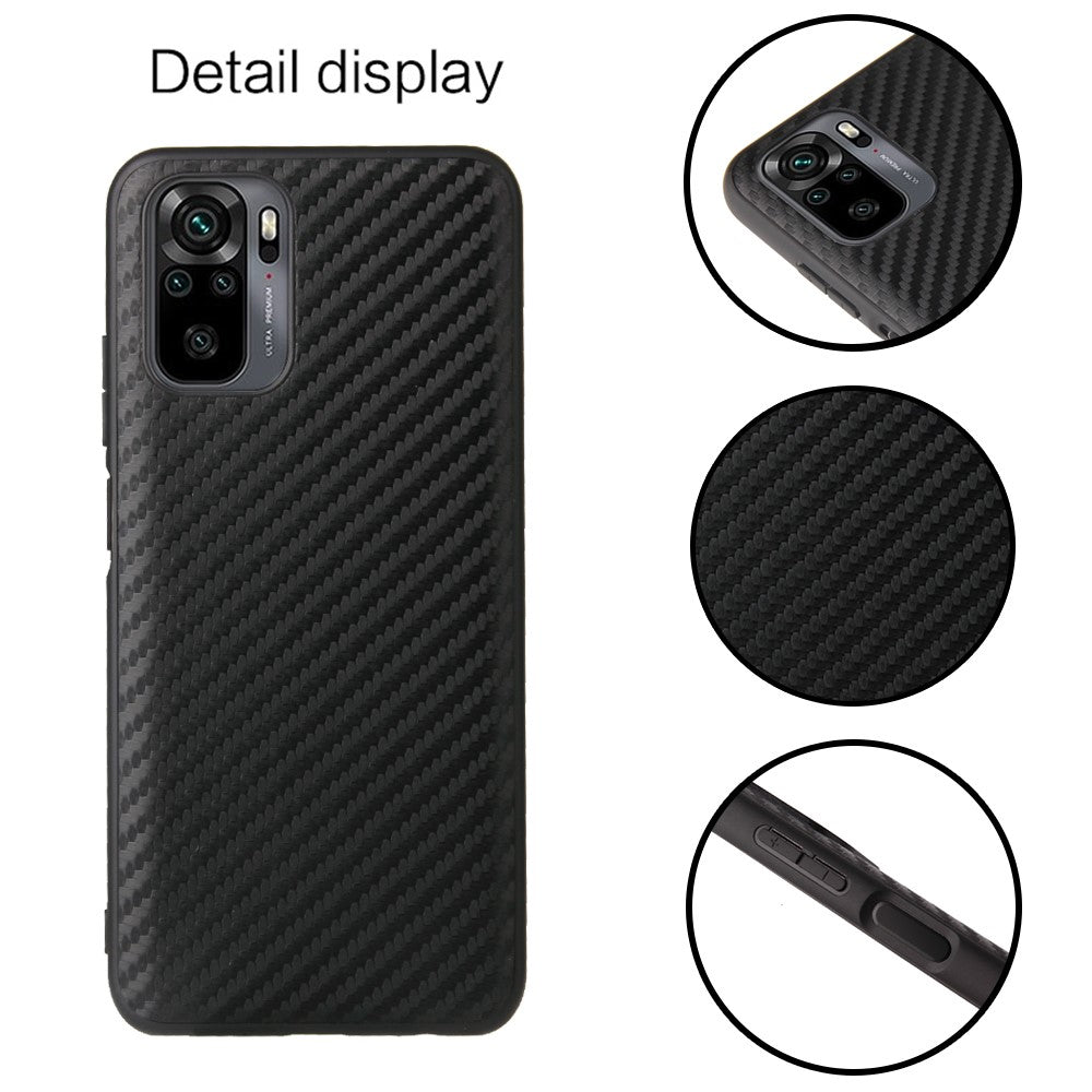 Textured PU Leather Coated TPU+PC Protective Phone Cover Case for Xiaomi Redmi Note 10 4G / Note 10S / Poco M5s 4G