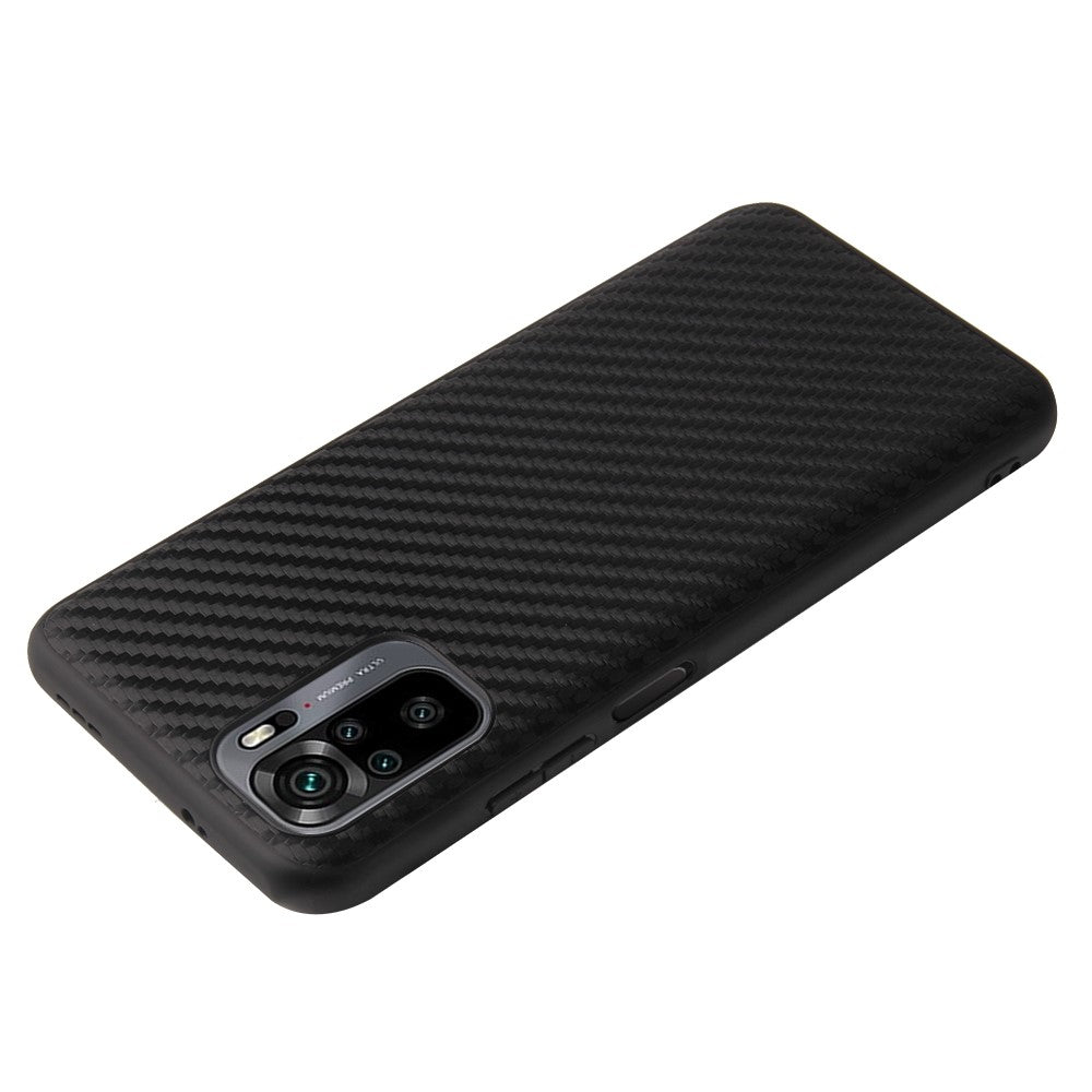 Textured PU Leather Coated TPU+PC Protective Phone Cover Case for Xiaomi Redmi Note 10 4G / Note 10S / Poco M5s 4G