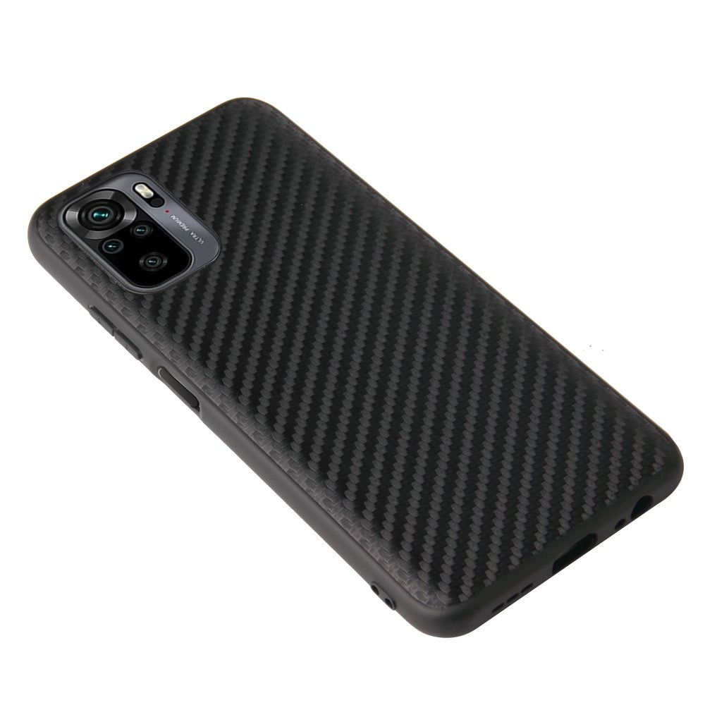 Textured PU Leather Coated TPU+PC Protective Phone Cover Case for Xiaomi Redmi Note 10 4G / Note 10S / Poco M5s 4G