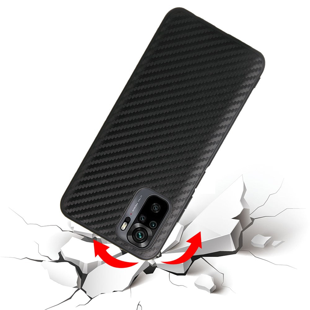 Textured PU Leather Coated TPU+PC Protective Phone Cover Case for Xiaomi Redmi Note 10 4G / Note 10S / Poco M5s 4G