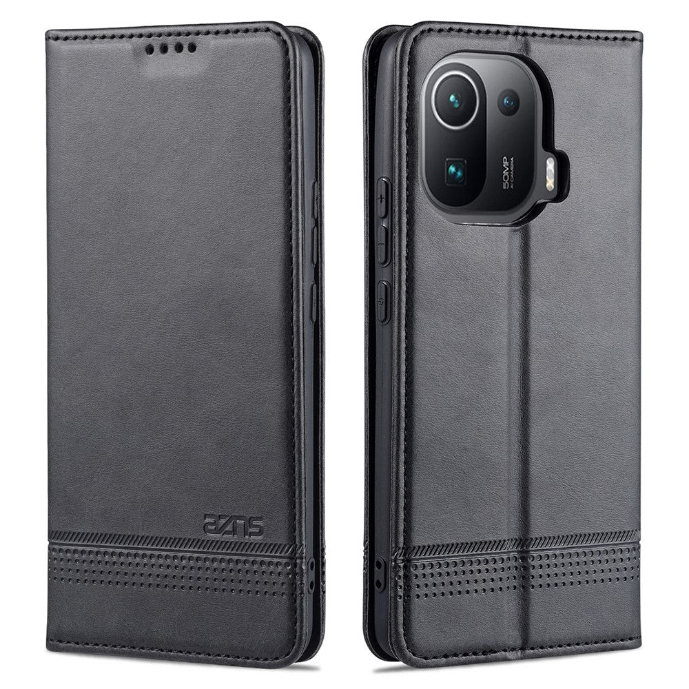 AZNS Auto-absorbed Magnetic Leather Case Stand Wallet Phone Shell for Xiaomi Mi 11 Pro