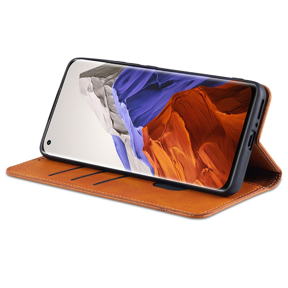 AZNS Auto-absorbed Magnetic Leather Case Stand Wallet Phone Shell for Xiaomi Mi 11 Pro