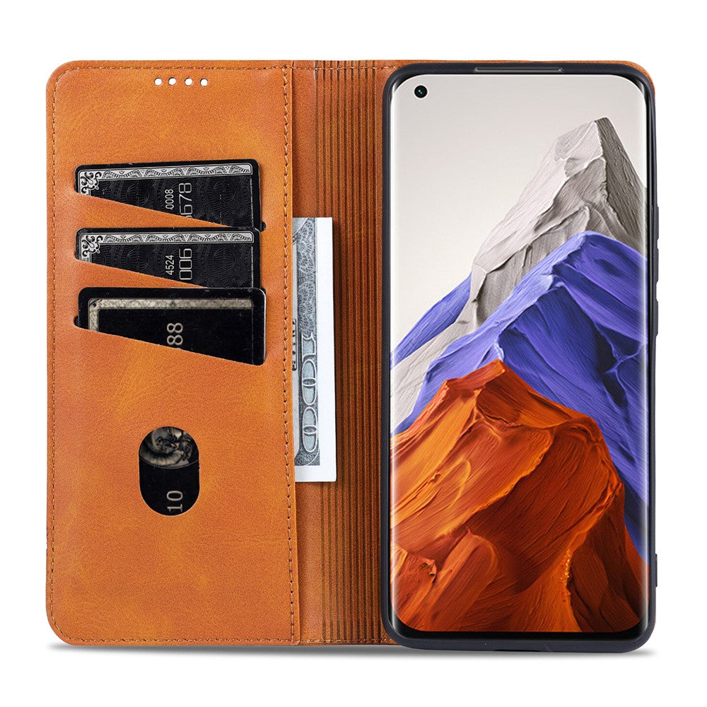AZNS Auto-absorbed Magnetic Leather Case Stand Wallet Phone Shell for Xiaomi Mi 11 Pro