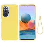 Liquid Silicone Soft Cover Case with Handy Strap for Xiaomi Redmi Note 10 Pro Max / Redmi Note 10 Pro