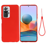 Liquid Silicone Soft Cover Case with Handy Strap for Xiaomi Redmi Note 10 Pro Max / Redmi Note 10 Pro
