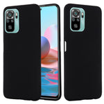 Liquid Silicone Soft Cover Case with Handy Strap for Xiaomi Redmi Note 10 4G / Redmi Note 10S / Poco M5s 4G