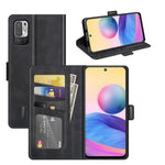 PU Leather Wallet Stand Double Clasp Magnetic Closure Phone Case Shell for Xiaomi Redmi Note 10 5G/Poco M3 Pro 5G/4G