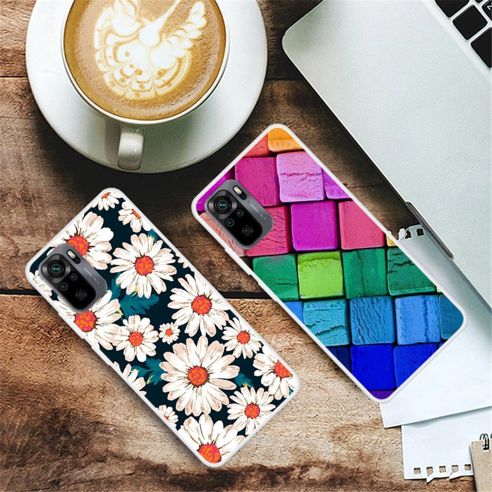 Pattern Printing Flexible TPU Full Protection Phone Case Cover for Xiaomi Redmi Note 10 4G / Note 10S / Poco M5s 4G