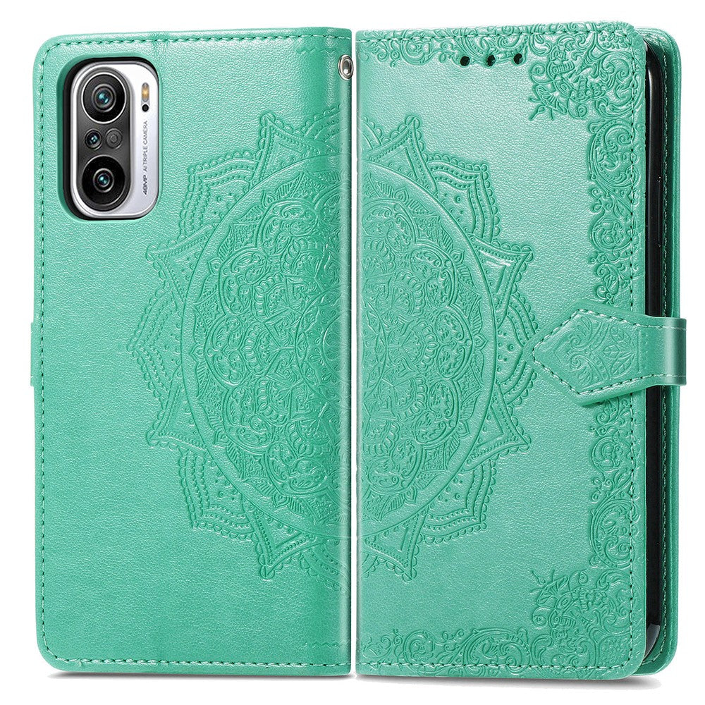 Embossed Mandala Flower PU Leather Case Stand Wallet for Xiaomi Redmi Note 10 Pro Max / Redmi Note 10 Pro (EU Version)