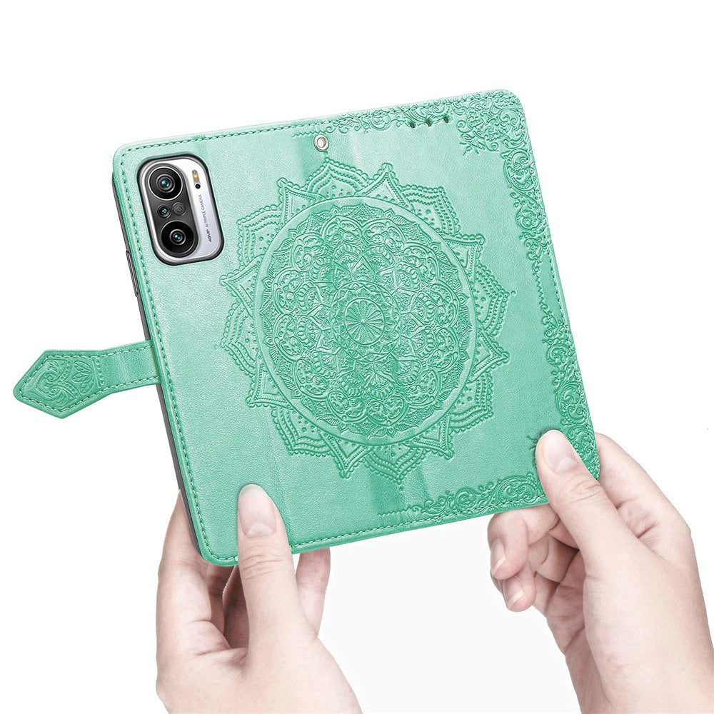 Embossed Mandala Flower PU Leather Case Stand Wallet for Xiaomi Redmi Note 10 Pro Max / Redmi Note 10 Pro (EU Version)