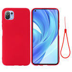 Flytande silikonmobilskyddsfodral med rem för Xiaomi Mi 11 Lite 4G / 5G / 11 Lite 5G NE