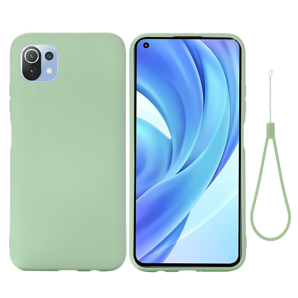 Flytande silikonmobilskyddsfodral med rem för Xiaomi Mi 11 Lite 4G / 5G / 11 Lite 5G NE