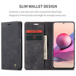 CASEME 013 Series Simple Design Automatic Suction Leather Wallet Stand Case for Xiaomi Redmi Note 10 4G / Note 10S / Poco M5s 4G