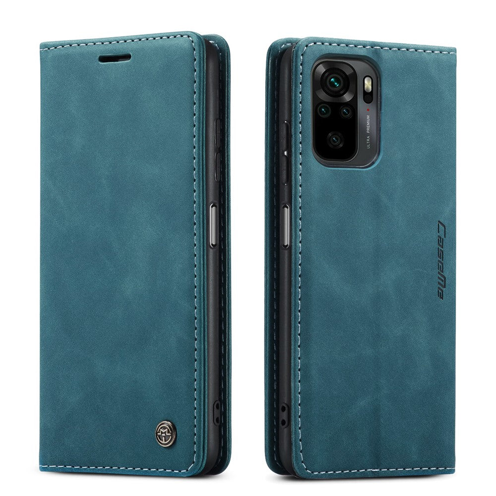 CASEME 013 Series Simple Design Automatic Suction Leather Wallet Stand Case for Xiaomi Redmi Note 10 4G / Note 10S / Poco M5s 4G