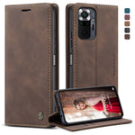 CASEME 013 Series Brief Design Automatic Suction Leather Wallet Case for Xiaomi Redmi Note 10 Pro 4G (India)/(Global)/Note 10 Pro Max