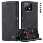 CASEME 013 Series Automatic Suction Simple Design Leather Wallet Case for Xiaomi Mi 11 Lite 4G / 5G / 11 Lite 5G NE