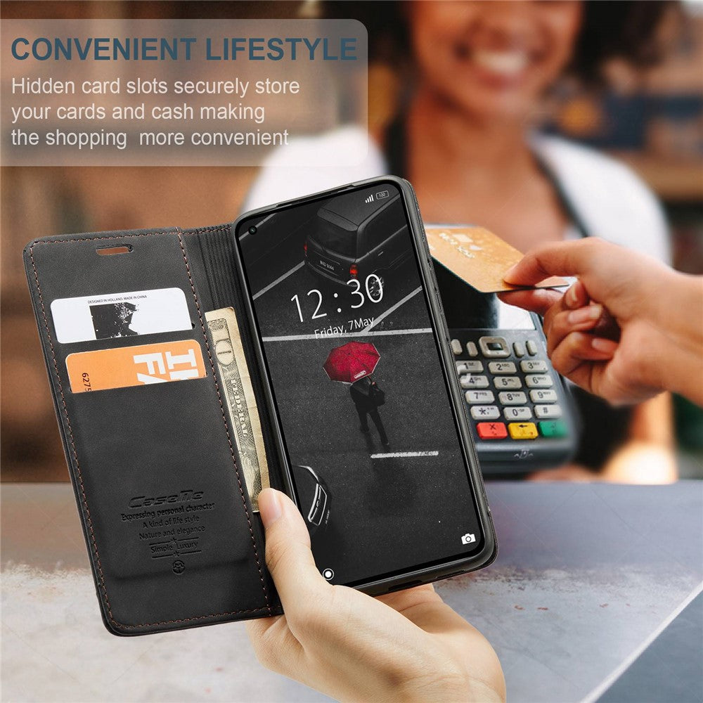 CASEME 013 Series Automatic Suction Simple Design Leather Wallet Case for Xiaomi Mi 11 Lite 4G / 5G / 11 Lite 5G NE