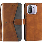 Splicing Stitching Skin-touch PU Leather Case Stand Protector Cover for Xiaomi Mi 11 Pro