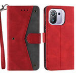 Splicing Stitching Skin-touch PU Leather Case Stand Protector Cover for Xiaomi Mi 11 Pro