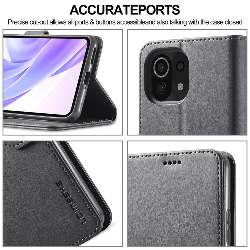 LC.IMEEKE Wallet Stand Leather Protection Shell Phone Cover Case for Xiaomi Mi 11 Lite 4G / 5G / 11 Lite 5G NE