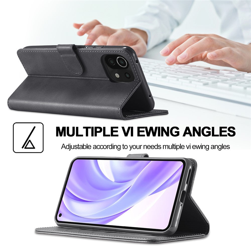 LC.IMEEKE Wallet Stand Leather Protection Shell Phone Cover Case for Xiaomi Mi 11 Lite 4G / 5G / 11 Lite 5G NE