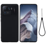 Liquid Silicone Soft Case Protective Shell with Handy Strap for Xiaomi Mi 11 Ultra