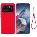 Liquid Silicone Soft Case Protective Shell with Handy Strap for Xiaomi Mi 11 Ultra