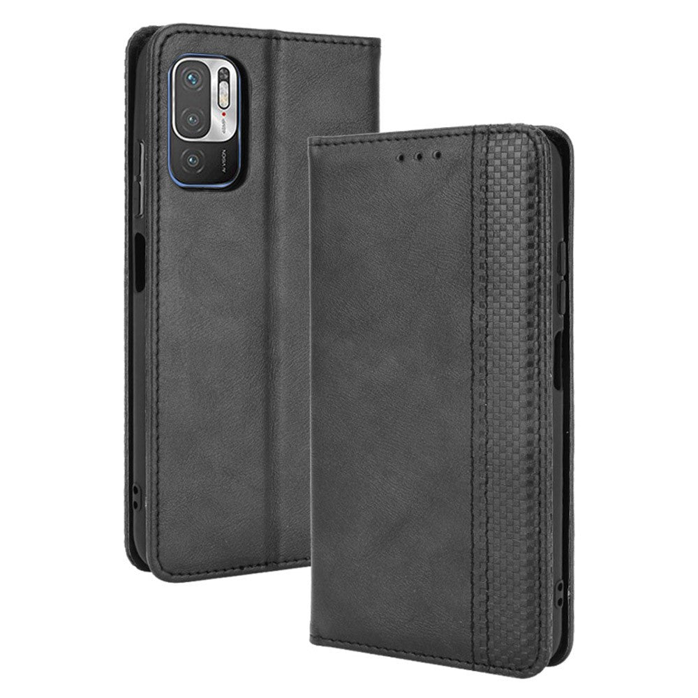 Magnetic Closure Vintage Style Phone Case Wallet Stand Leather Cover for Xiaomi Redmi Note 10 5G/Poco M3 Pro 5G/4G