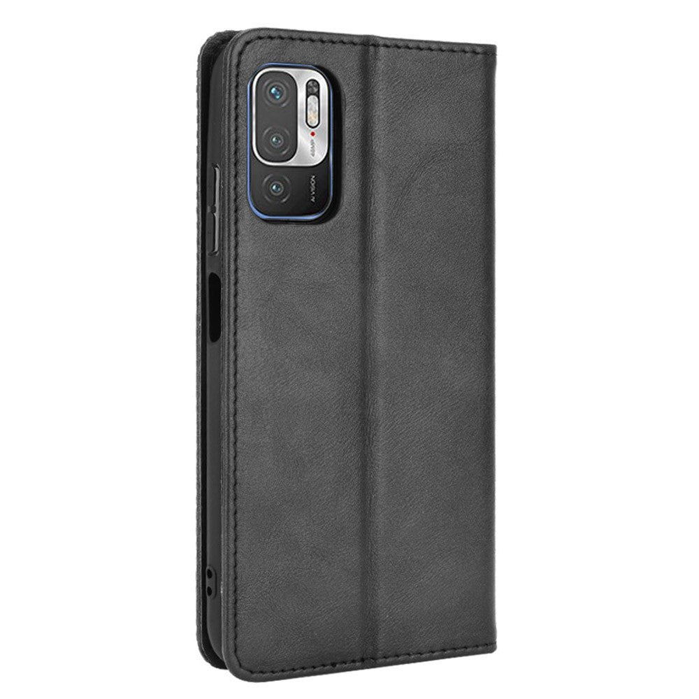 Magnetic Closure Vintage Style Phone Case Wallet Stand Leather Cover for Xiaomi Redmi Note 10 5G/Poco M3 Pro 5G/4G
