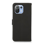 KHAZNEH Genuine Leather Phone Shell Full Protection Case with RFID Blocking Anti-theft Swiping Design for Xiaomi Mi 11 Lite 4G / 5G / 11 Lite 5G NE