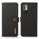 KHAZNEH Fullt skyddande mobilskal i äkta läder med RFID-blockerande stöldskyddande design för Xiaomi Redmi Note 10 5G/Poco M3 Pro 4G/Poco M3 Pro 5G