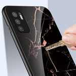 Anti-Scratch Marbling Pattern Design Well-Protected Tempered Glass Cell Phone Cover for Xiaomi Redmi Note 10 5G/Poco M3 Pro 4G/Poco M3 Pro 5G
